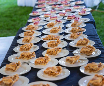 Table with homemade pies