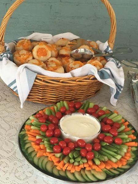 Appetizer pinwheels & veg sticks
