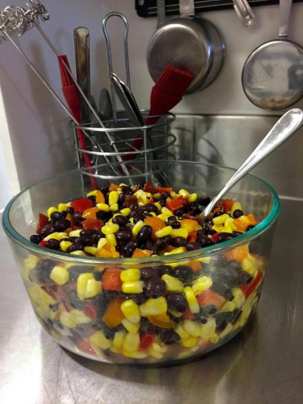 Corn and black bean salsa