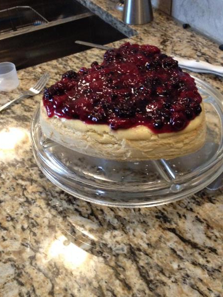 Heart shaped cherry cheesecake
