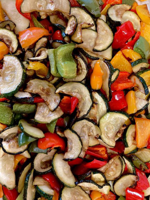 Roasted Zucchini, Peppers & Celery 
